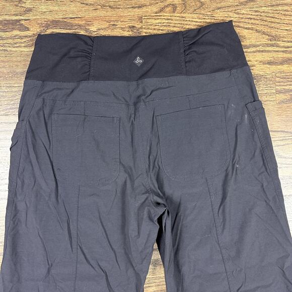 PrAna Pants Womens Medium Black Stretch Hiking Travel Yoga Regular Inseam - Picture 10 of 10